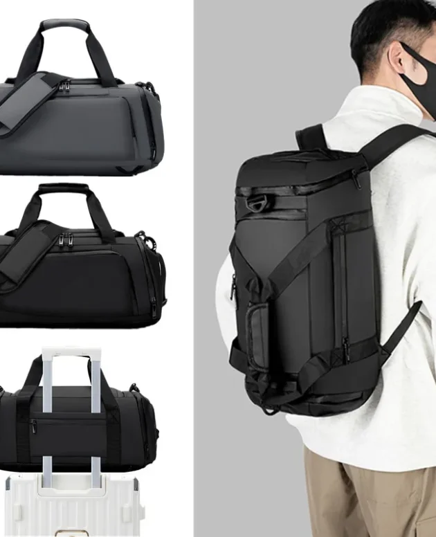 3-in-1 Convertible Gym Duffel Bag with Shoe Compartment 1