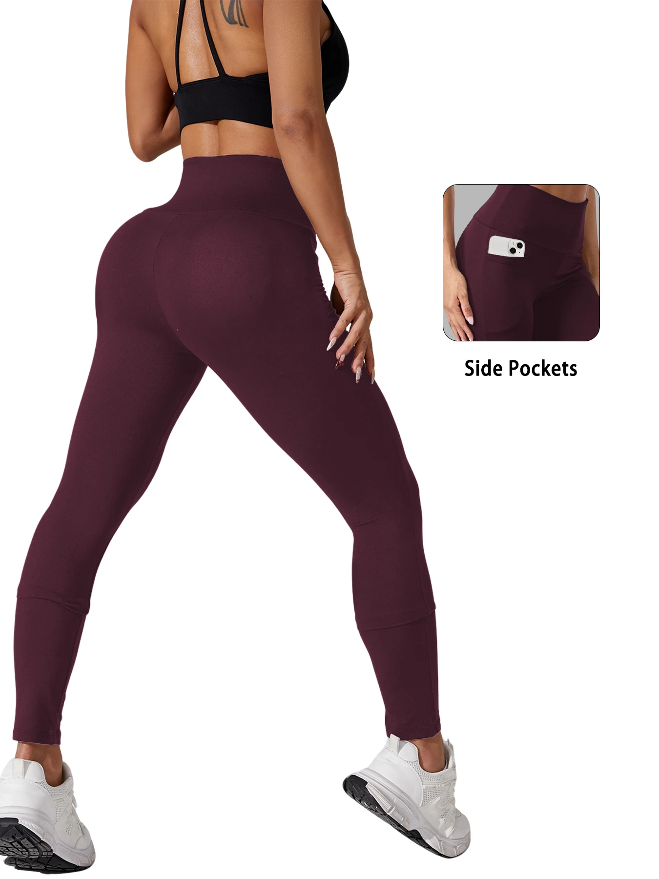 Leggings de sport taille haute avec poches latérales 2